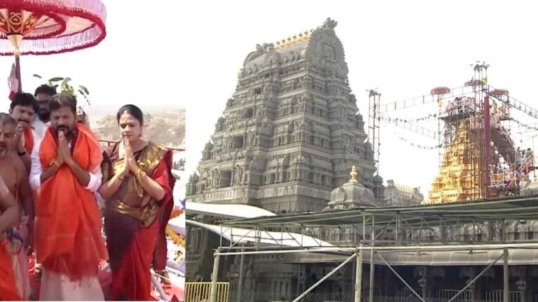 Revanth Reddy Attends Maha Kumbhabhishekam at Yadagirigutta