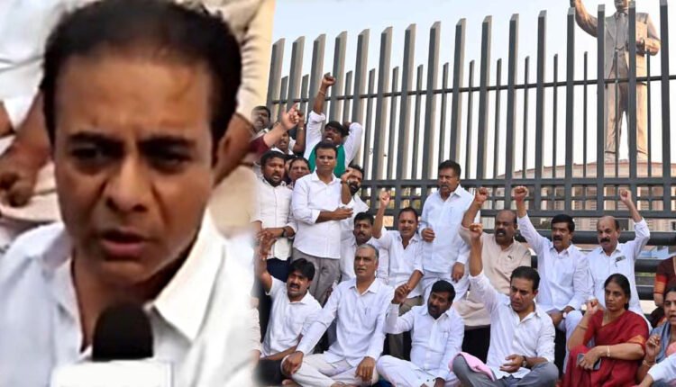 BRS Protests Across The State Protesting Jagadish Reddy's Suspension From The Assembly