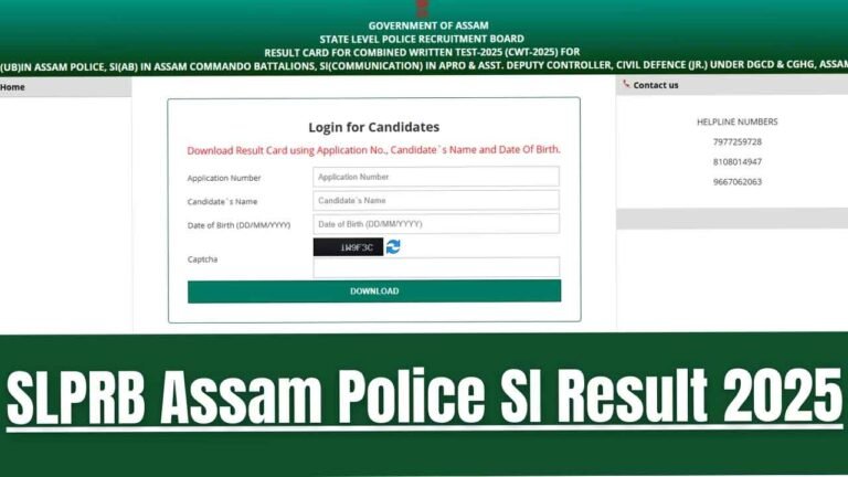 Assam Police SI Results 2025 Out