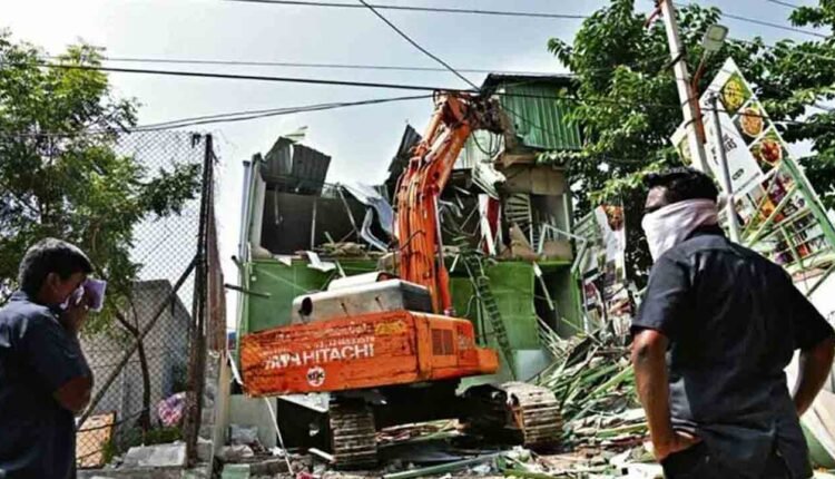 Demolition Of Illegal Structures At Kokapet