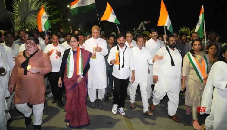 Pahalgam Terror Attack: Revanth Reddy Leads Candlelight Rally In Hyderabad