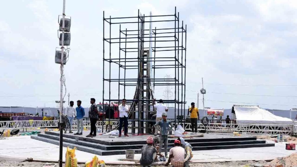 PM Modi Unveils Pylon To Restart Amaravati Works