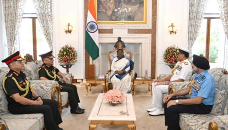 CDS, Three Service Chiefs Meet With President