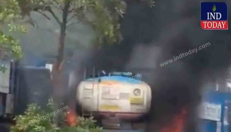 One More Fire Incident In Hyderabad: Petrol Tanker Catches Fire