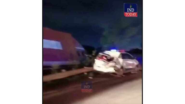 Speeding Truck Rams Into Police Vehicles, Head Constable Died On Spot, Two Others Injured