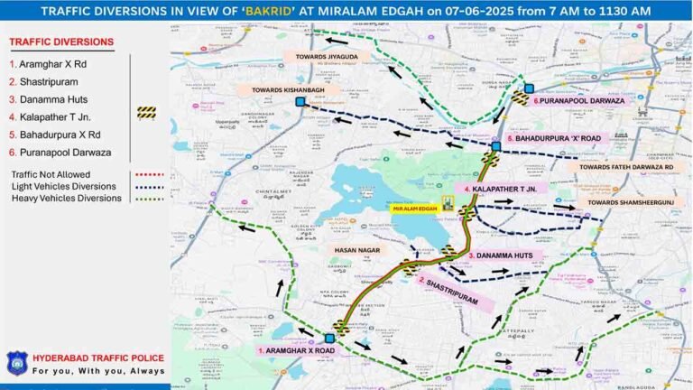 Eid-ul-Adha In Hyderabad: Traffic Advisory Issued