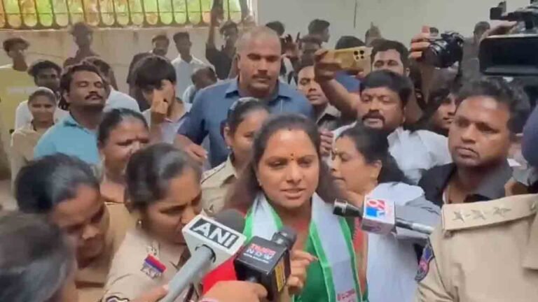 Police Detain BRS MLC Kavitha During TGSRTC Bus Fare Hike Protest