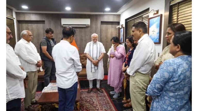 PM Modi's Review At Ahmedabad Airport Will Visit Vijay Rupani's Family