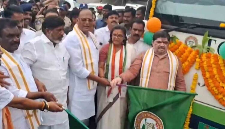 Ministers Flagged Off 45 New Electric Buses In Suryapet