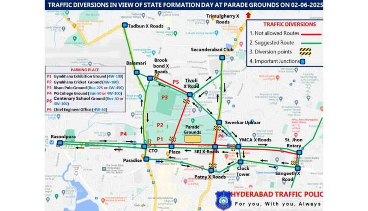 Traffic Restrictions In Hyderabad For Telangana Formation Day On June 2