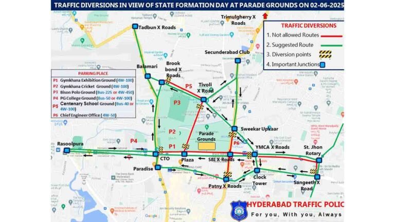 Traffic Restrictions In Hyderabad For Telangana Formation Day On June 2