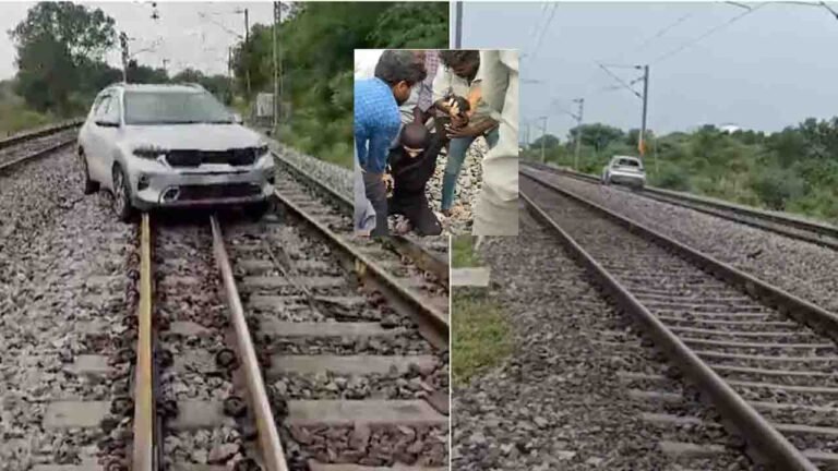 Woman Drives Car on Railway Tracks in Rangareddy, Halts Trains for 2 Hours; Taken into Custody