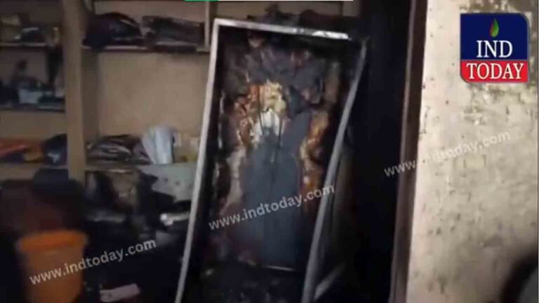 Fridge Explosion Sparks Massive Fire in Sanath Nagar, Entire House Destroyed
