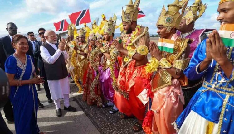 PM Modi Receives Grand Cultural Welcome in Trinidad, Celebrated as a Festival of Indo-Caribbean Heritage