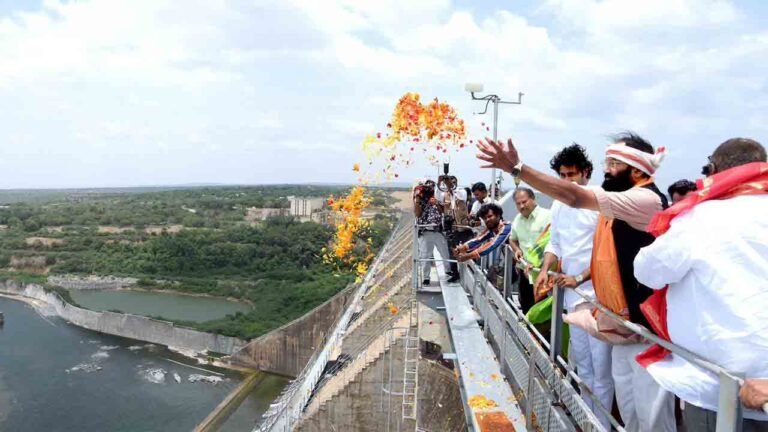 Nagarjuna Sagar Roars to Life: First July Floodwater Release in 18 Years Marks New Era of Irrigation, Says Minister Uttam