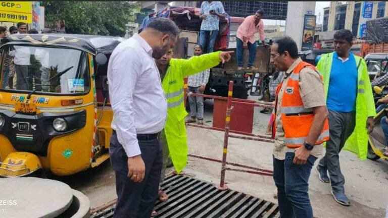 GHMC Commissioner Inspects Maithrivanam Nala for Flood Mitigation Measures