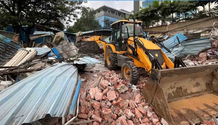 HYDRA Demolished Encroachments In Madhapur