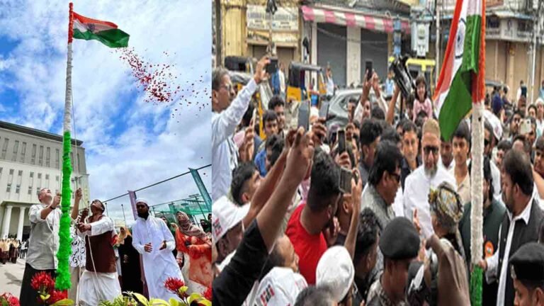 Owaisi Brothers Hoist Tricolour In Hyderabad On Independence Day