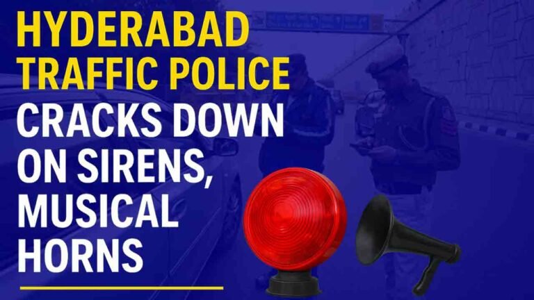 Special Drive Against Illegal Sirens and Horns In Hyderabad