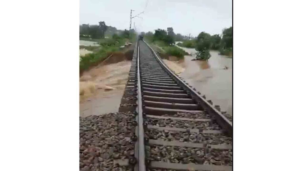 Torrential Rain In Kamareddy: Railway Track Washed Away By Flood: Many Trains Cancelled
