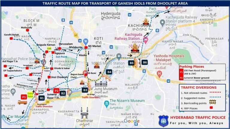 Traffic Diversions In Dhoolpet For Ganesh Idol Sales
