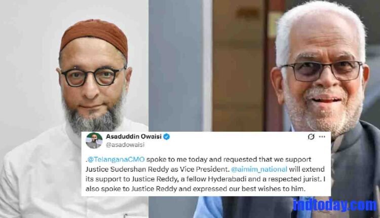Vice President Polls: AIMIM to Support INDIA Bloc Nominee Sudarshan Reddy