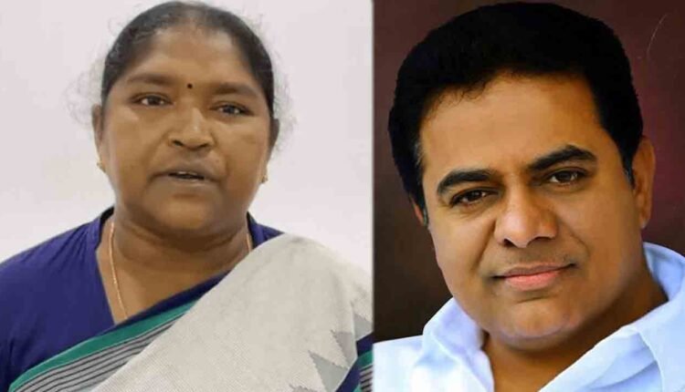 War of Words Between KTR and Minister Seethakka Over Defections