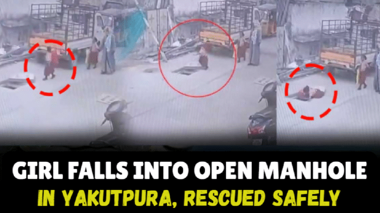 5-Year-Old Girl Falls Into Open Manhole in Yakutpura, Rescued Safely
