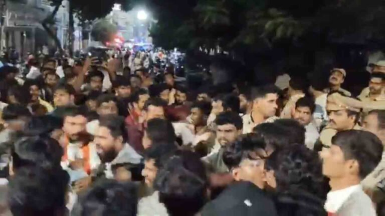Tension At Akbarbagh During Durga Idol Immersion Procession