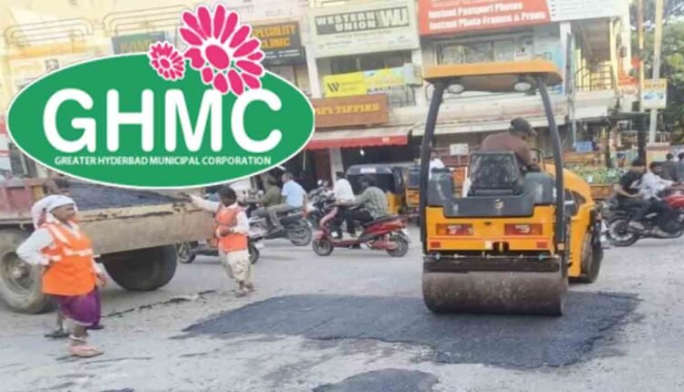 Hyderabad Road Potholes Repaired Across GHMC