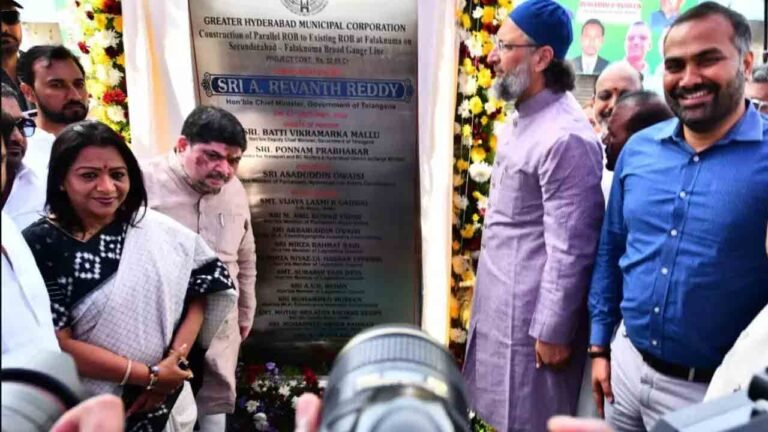  Ponnam Prabhakar And Asaduddin Owaisi Inaugurates Parallel ROB At Falaknuma