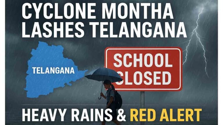 Cyclone Montha: Schools Closed In Telangana
