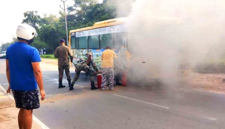 School Bus Emits Smoke In Secunderabad Cantonment, Students Safe