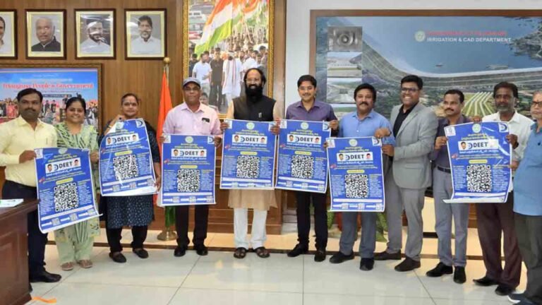 Minister Uttam Releases Poster Of Mega Job Mela In Huzurnagar