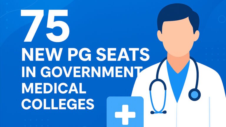 75 New PG Seats In Government Medical Colleges