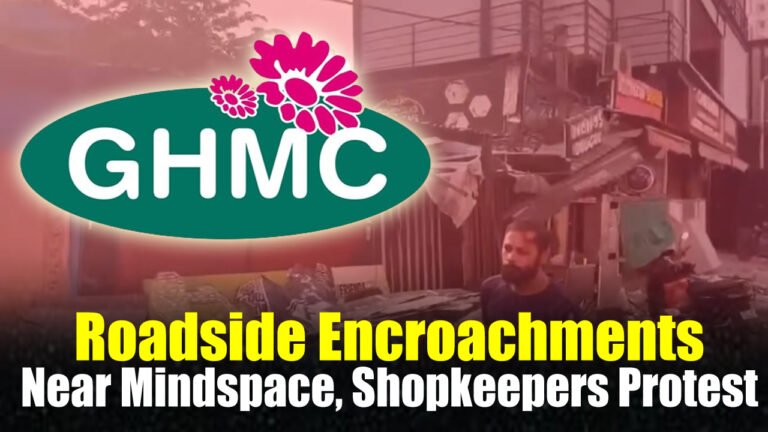 GHMC Clears Roadside Encroachments Near Mindspace, Shopkeepers Protest