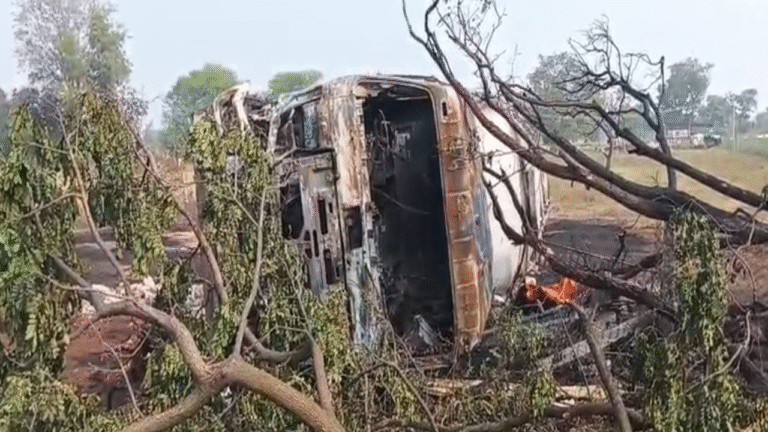 WATCH | Fatal Road Accident: Person Burned Alive