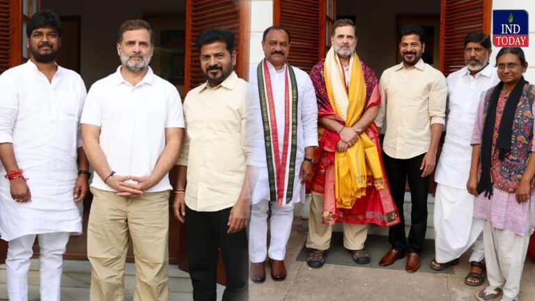 Revanth Reddy meets Rahul Gandhi in Delhi with Congress leaders