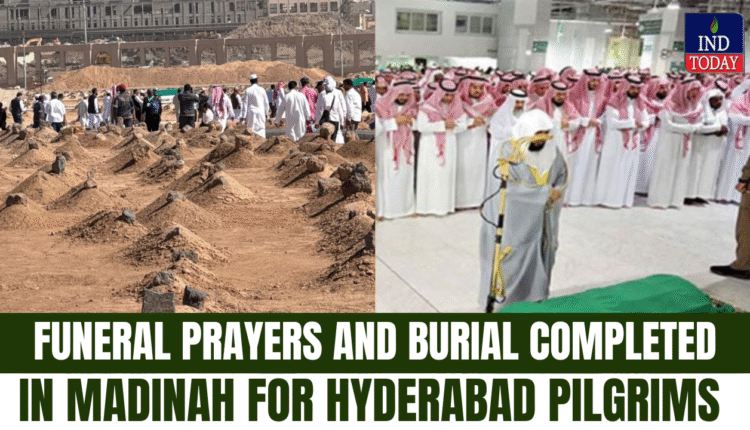 WATCH | Funeral Prayers and Burial Completed in Madinah for Hyderabad Pilgrims Killed in Saudi Bus Tragedy
