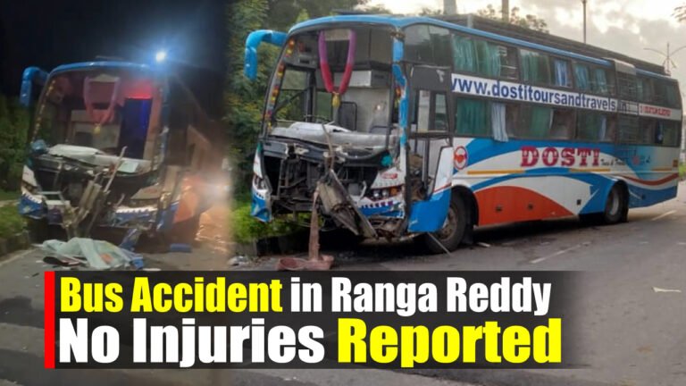 WATCH | Another Bus Accident in Ranga Reddy District; No Injuries Reported