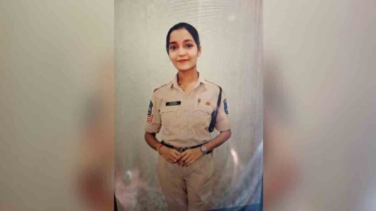 Young Woman Wearing A Uniform And Doing Security Duty