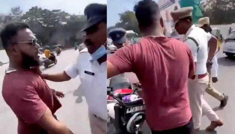 WATCH | Man booked for altercation with traffic police in Hyderabad