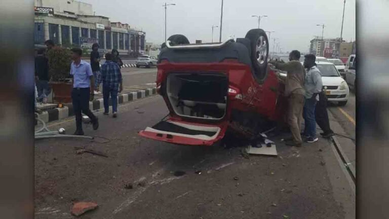 Three Women Injured As Car Overturns On PVNR Expressway