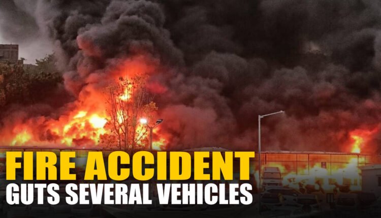 Fire At Rahmath Nagar Playground Guts Several Vehicles