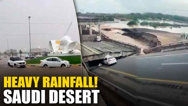 Rain Havoc In Saudi Desert: Flooded Roads