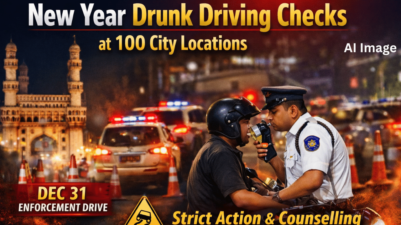New Year Drunk Driving Checks At 100 City Locations