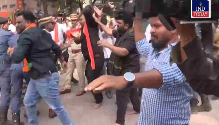 Tension At BJP Office: Police Deployed At Gandhi Bhavan
