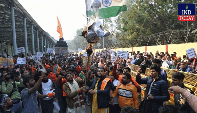 Chaos At Bangladesh High Commission As VHP, Bajrang Dal Protesters Clash With Police