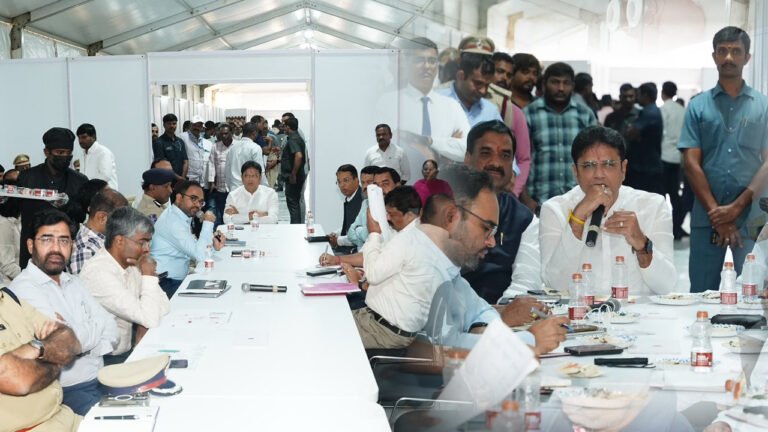 Minister Sridhar Babu reviewed the arrangements for the Telangana Rising Global Summit at Future City