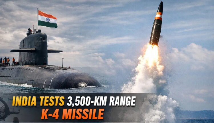 India Tests K-4 Missile, With 3,500 Km Range, From Nuclear-Powered Submarine